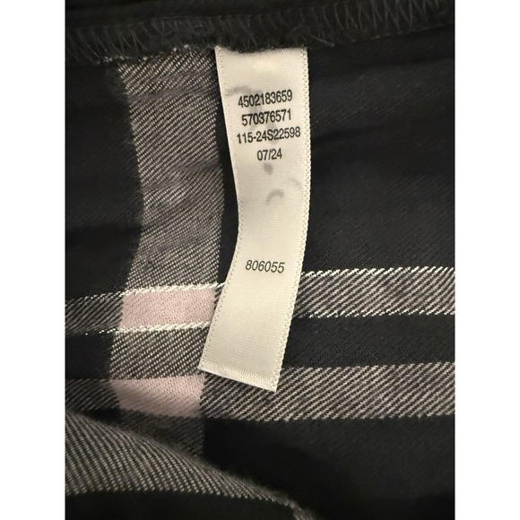 Soma Flannel Long Sleeve Notch Collar Button Up Pajama Top Womens XS Aspen New‎ - Picture 7 of 8